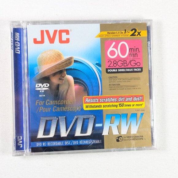 3 x New in plastic JVC DVD-RW Camcorder disc 60 mins / 2.8GB - Picture 5 of 6